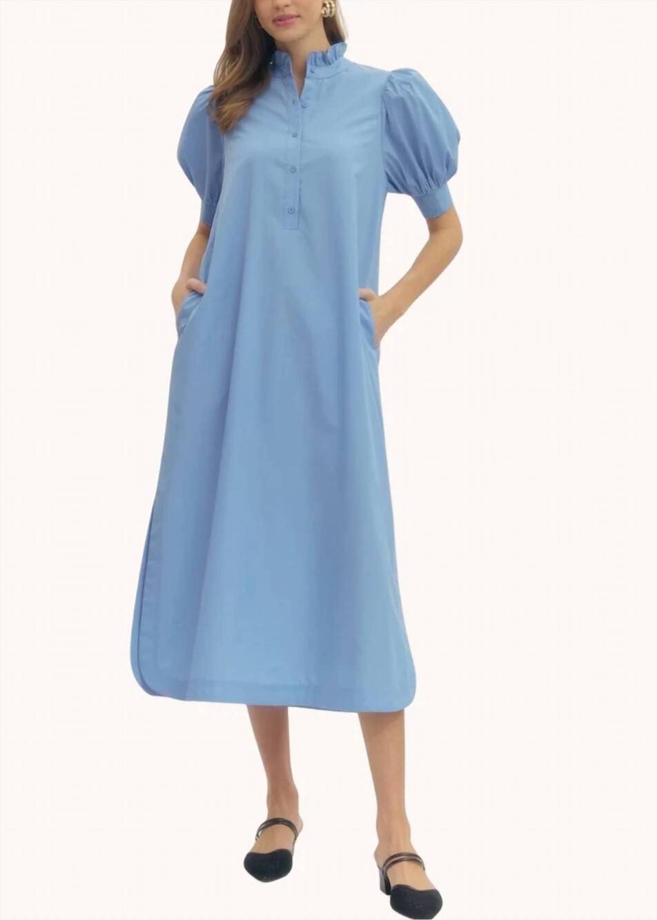 NEW ENTRO crystal clear skies dress in blue